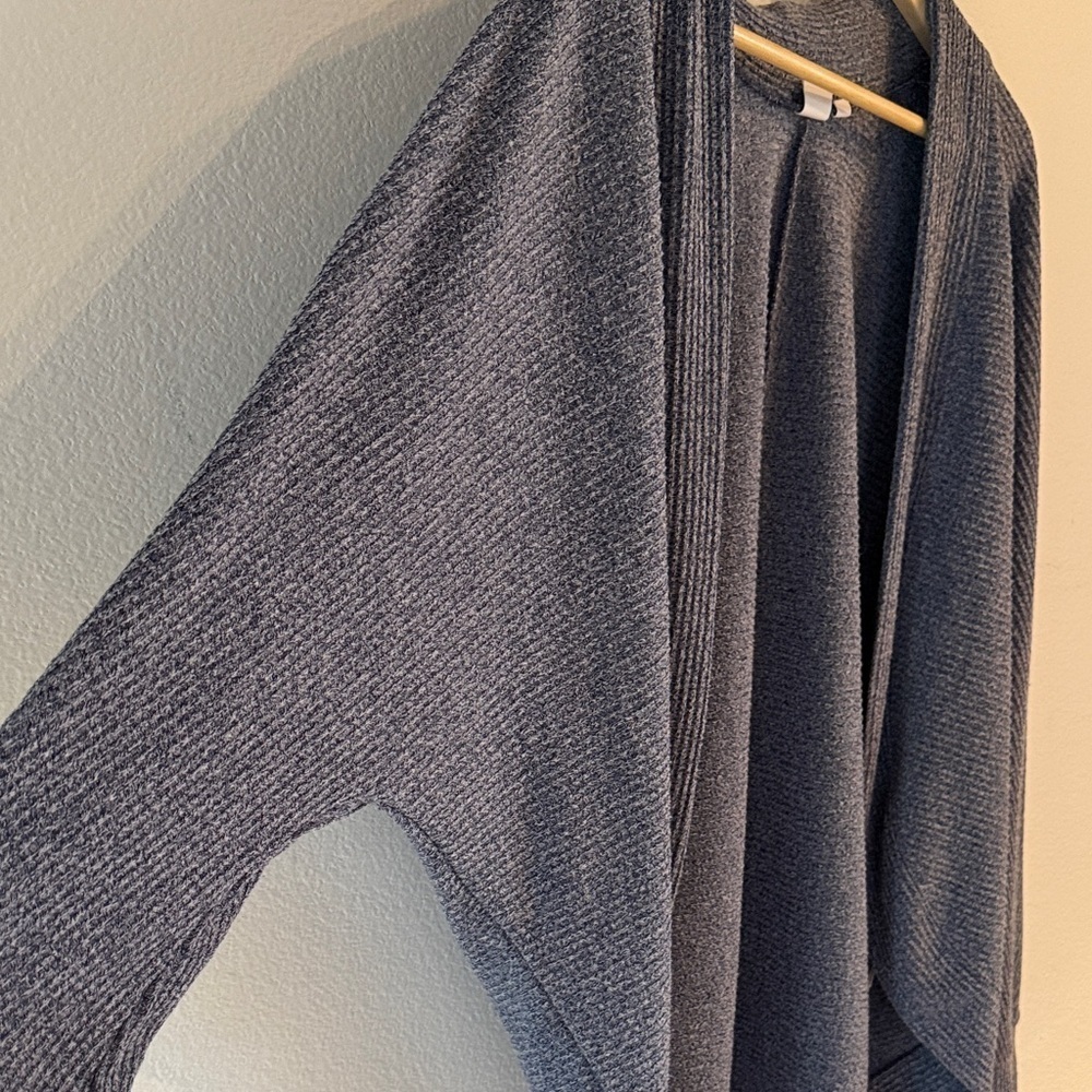 GAP Cocoon Cardigan Sweater, Ribbed, Heathered Blue, Size L - Picture 4 of 8